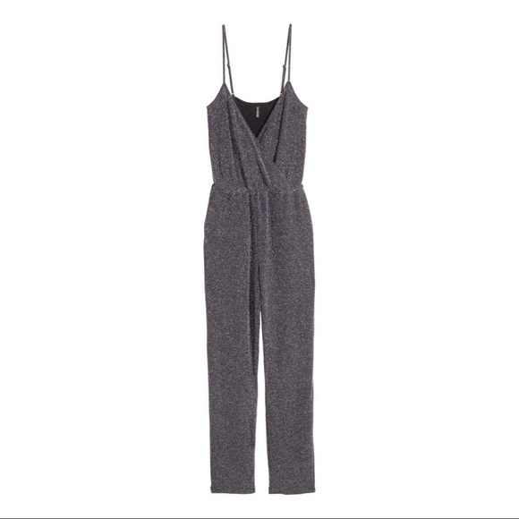 H&M Gray Sleeveless Glitter Jumpsuit size 10 (M) - Picture 3 of 7